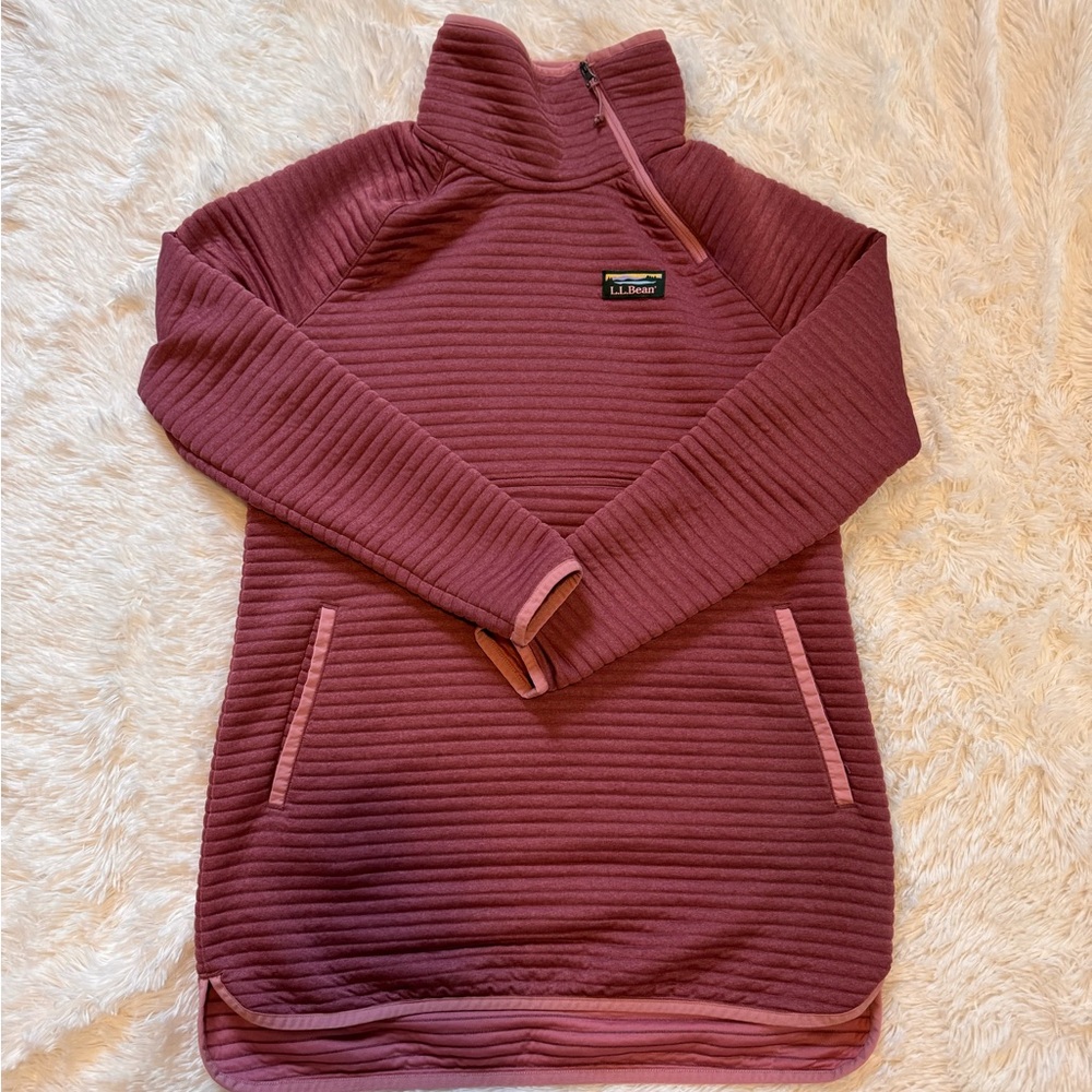 L.L. Bean Women's Ribbed Cowl Neck Sweater - Plum